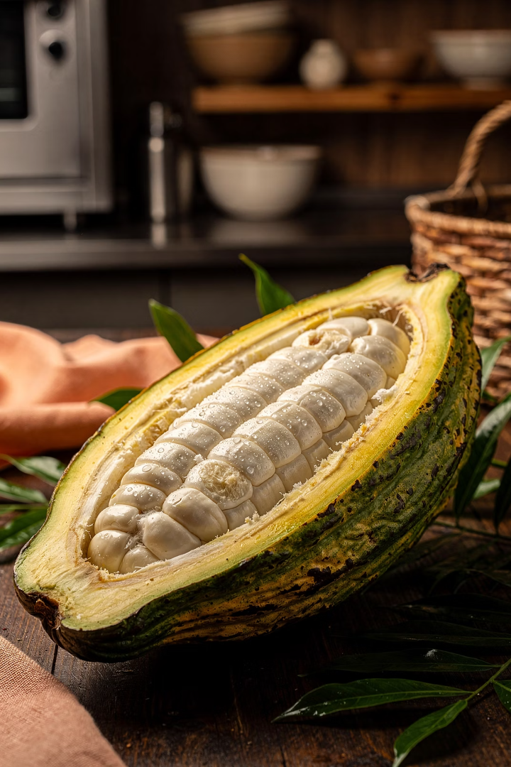 Fresh cacao fruit pod